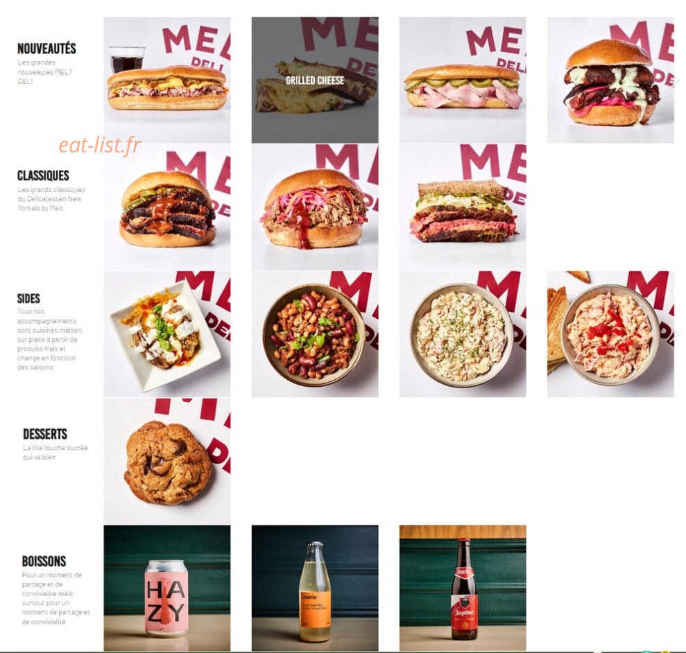 Melt Deli — carte page 1