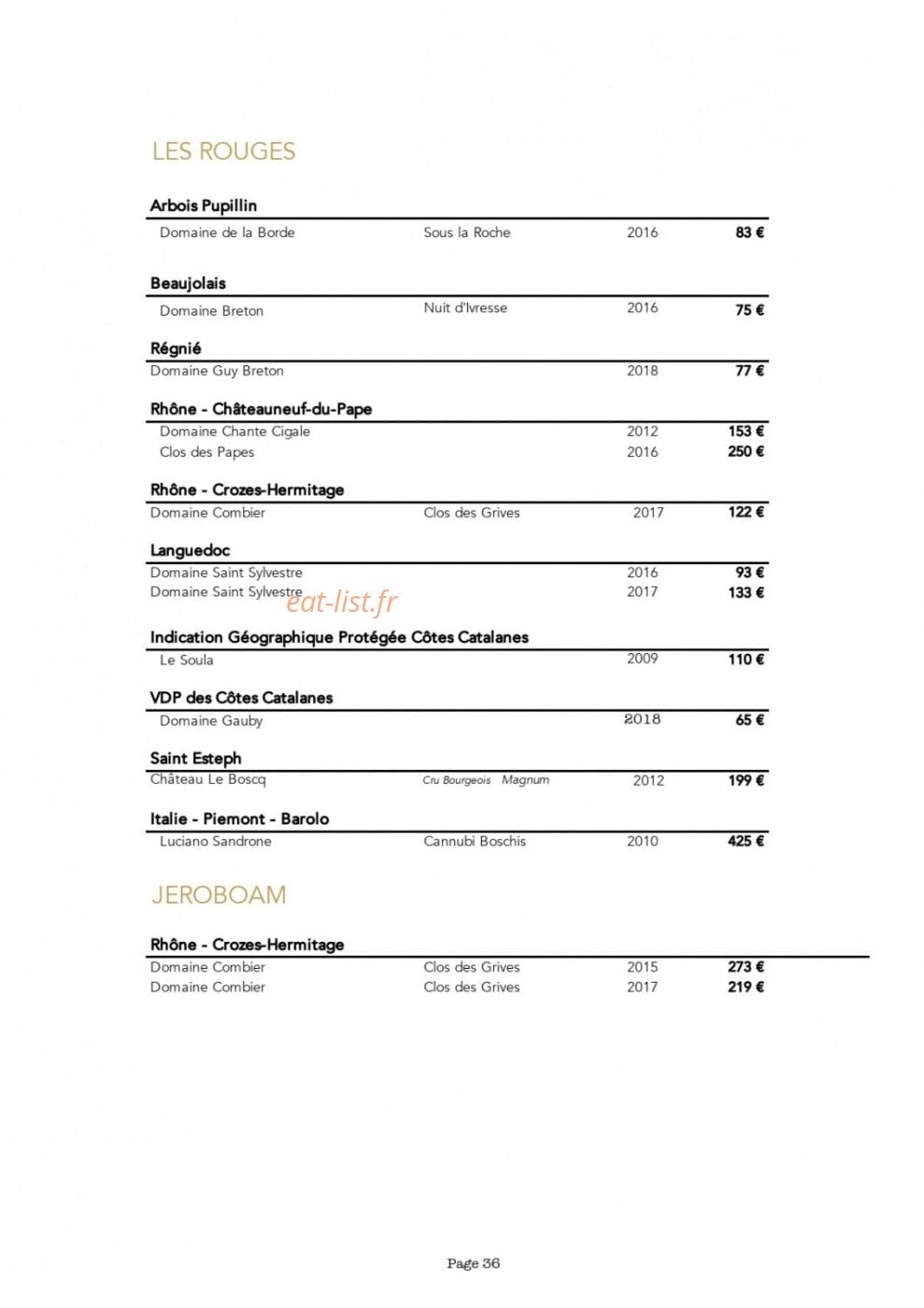 Ô Chateau — carte page 18