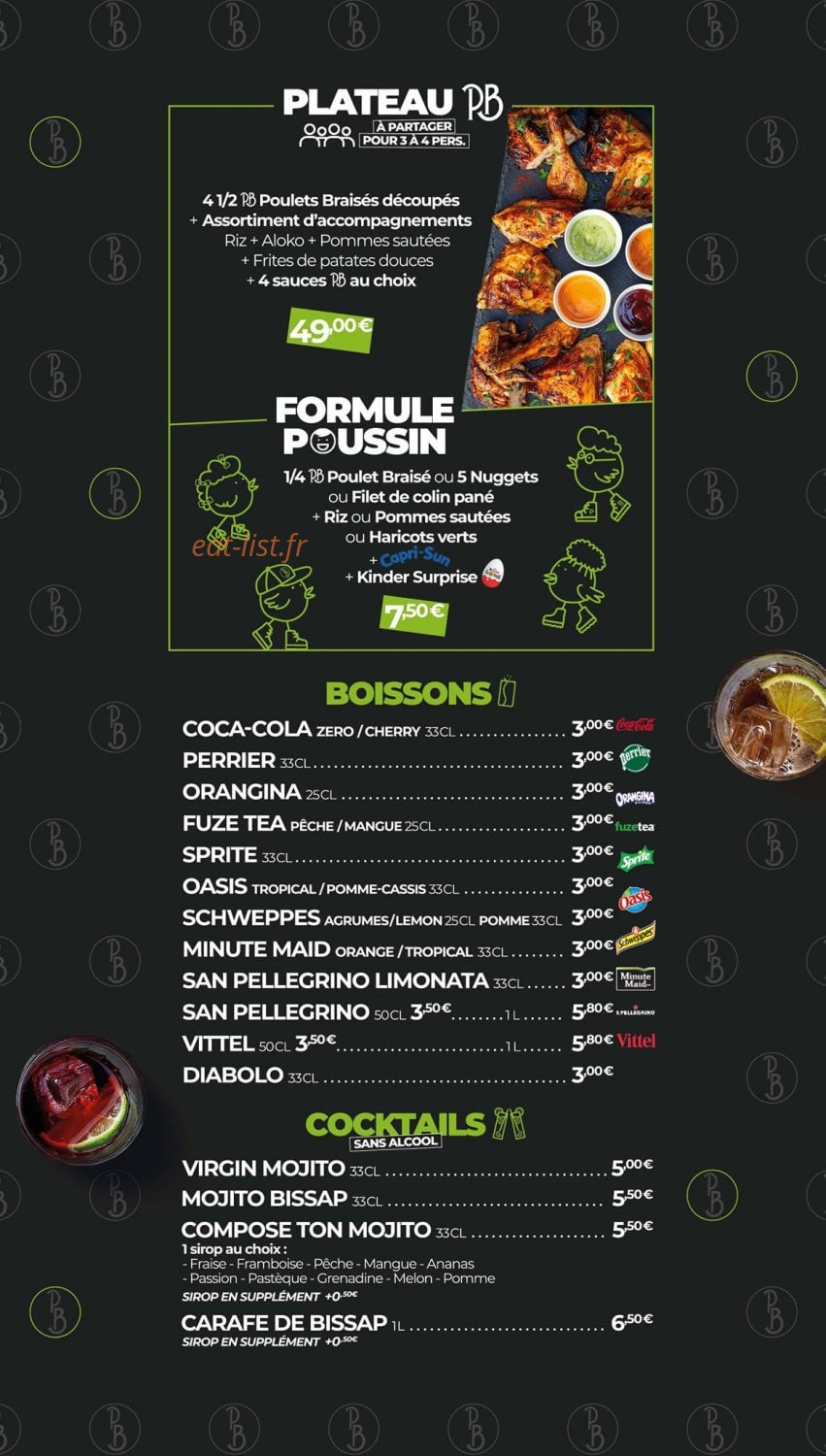 PB Poulet Braisé — carte page 4