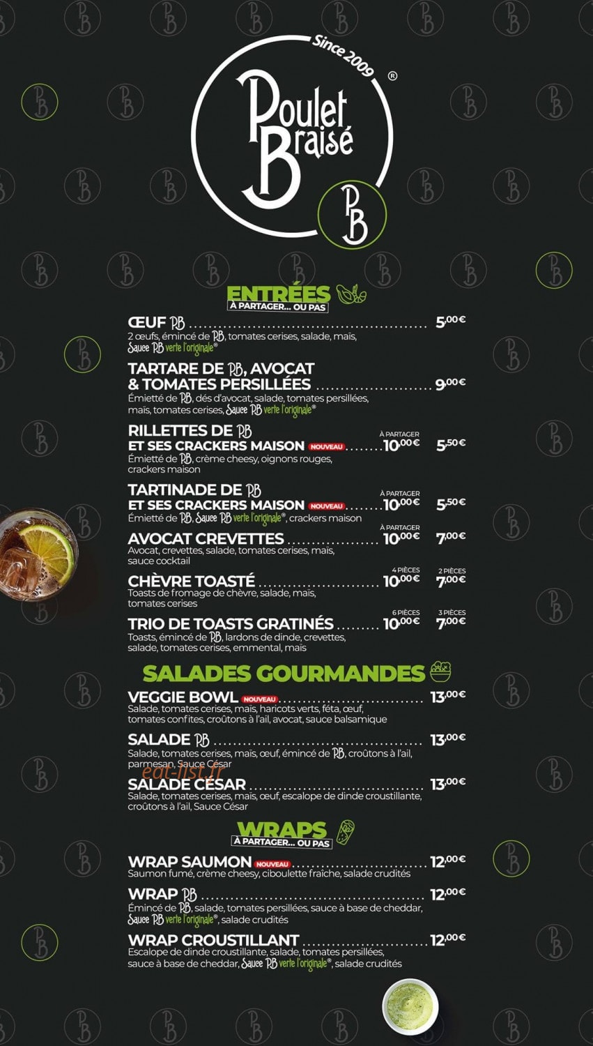 PB Poulet Braisé — carte page 1