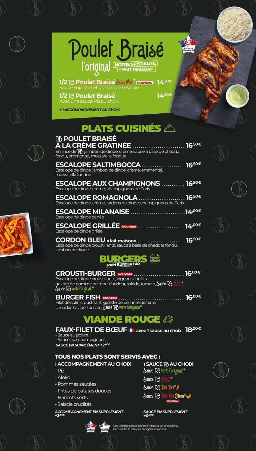 PB Poulet Braisé — carte page 3