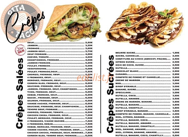 Pita Tacos — carte page 3