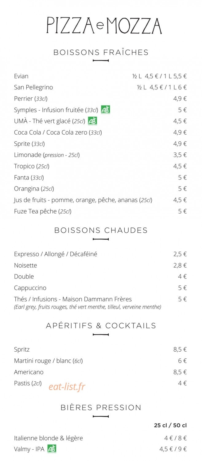 Pizza E Mozza — carte page 2
