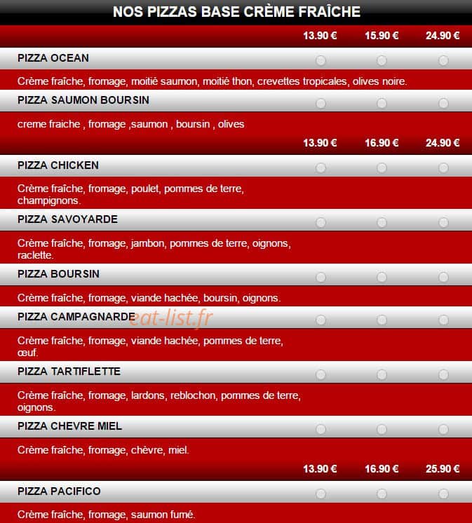Pizza Nuit — carte page 4