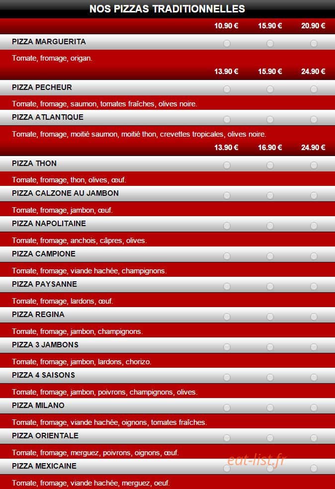 Pizza Nuit — carte page 2