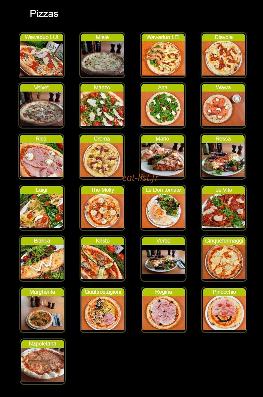 Pizza Wawa — carte page 1