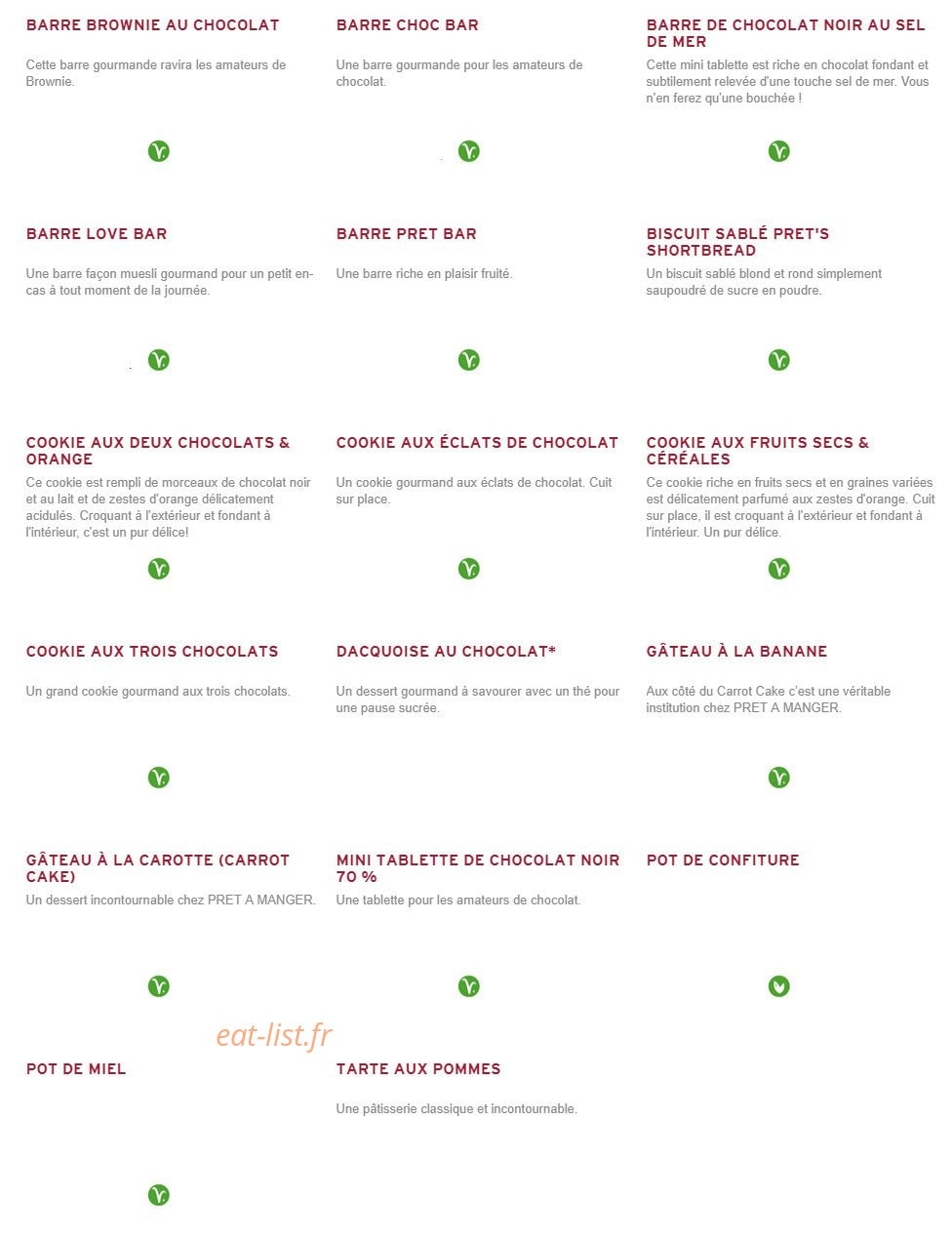 Prêt à manger — carte page 4