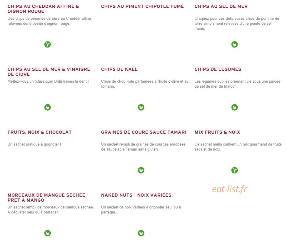 Prêt à manger — carte page 3