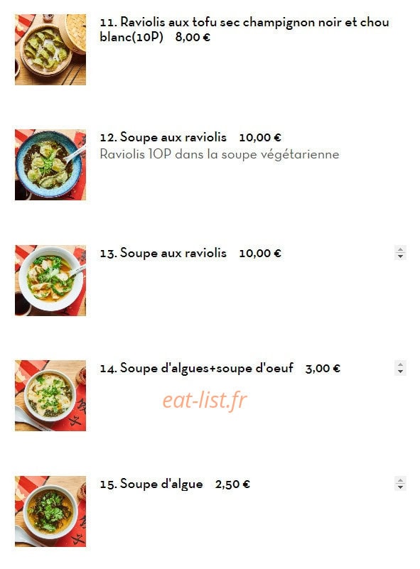 Raviolis Nord Est — carte page 4