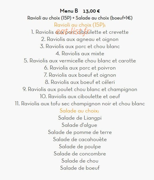 Raviolis Nord Est — carte page 7