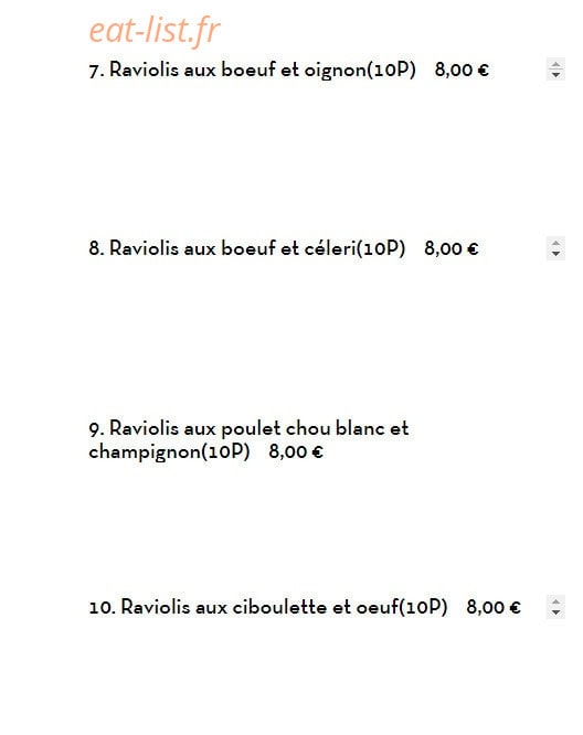 Raviolis Nord Est — carte page 3