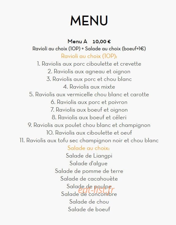 Raviolis Nord Est — carte page 6