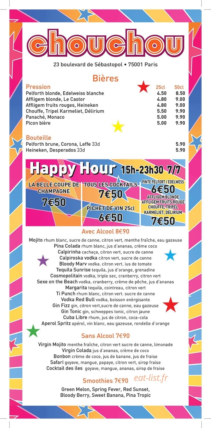 Restaurant Chouchou — carte page 8