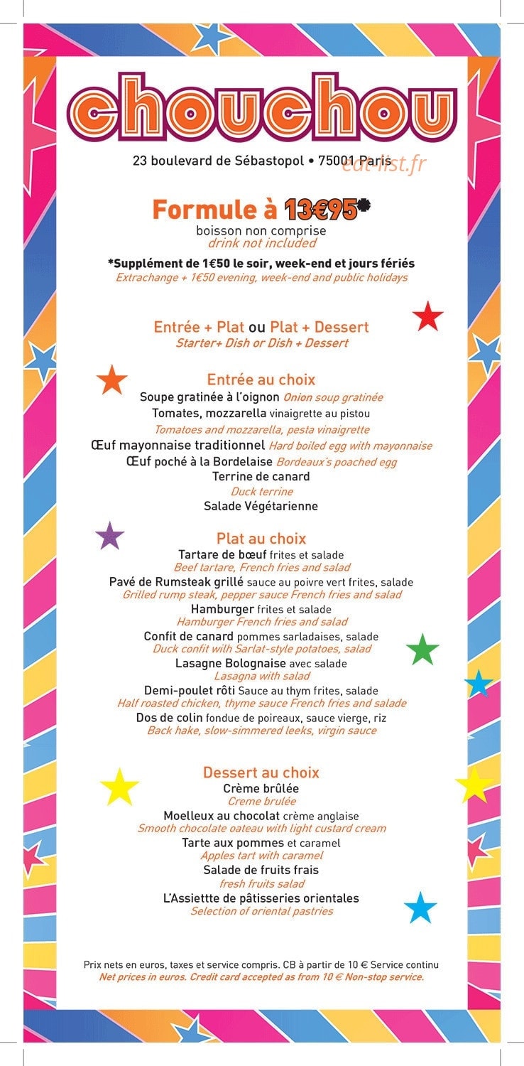 Restaurant Chouchou — carte page 7