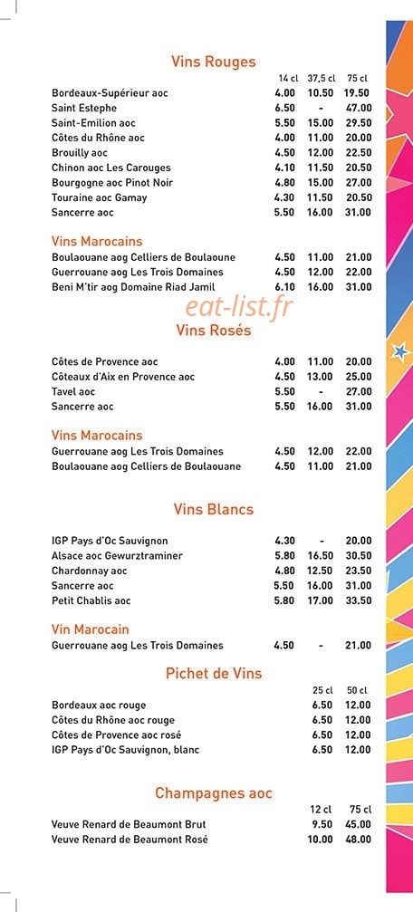Restaurant Chouchou — carte page 5