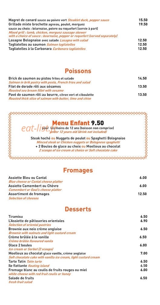 Restaurant Chouchou — carte page 4