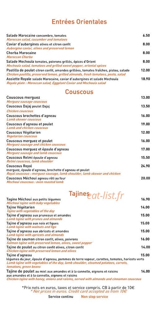 Restaurant Chouchou — carte page 6