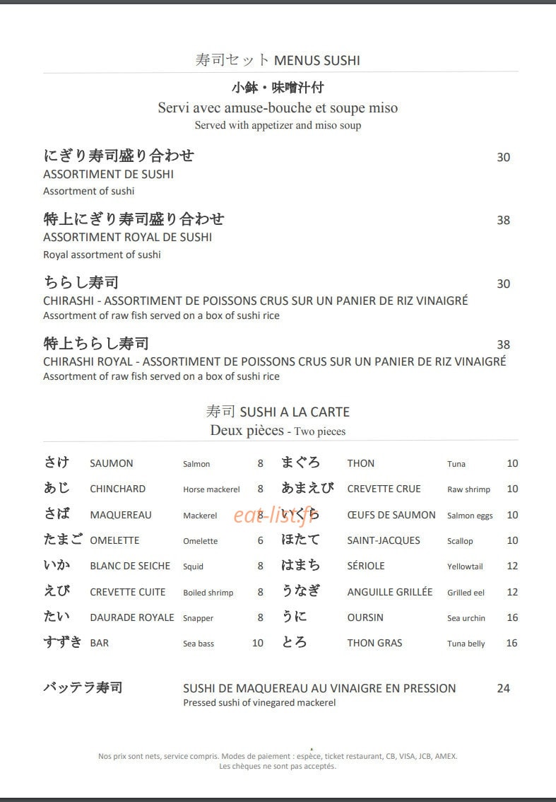 Restaurant Zen — carte page 8