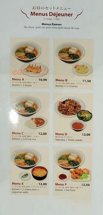 Sapporo Ramen — carte page 5