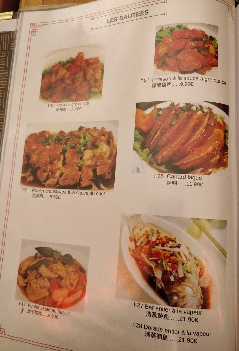 Saveurs des Raviolis — carte page 1