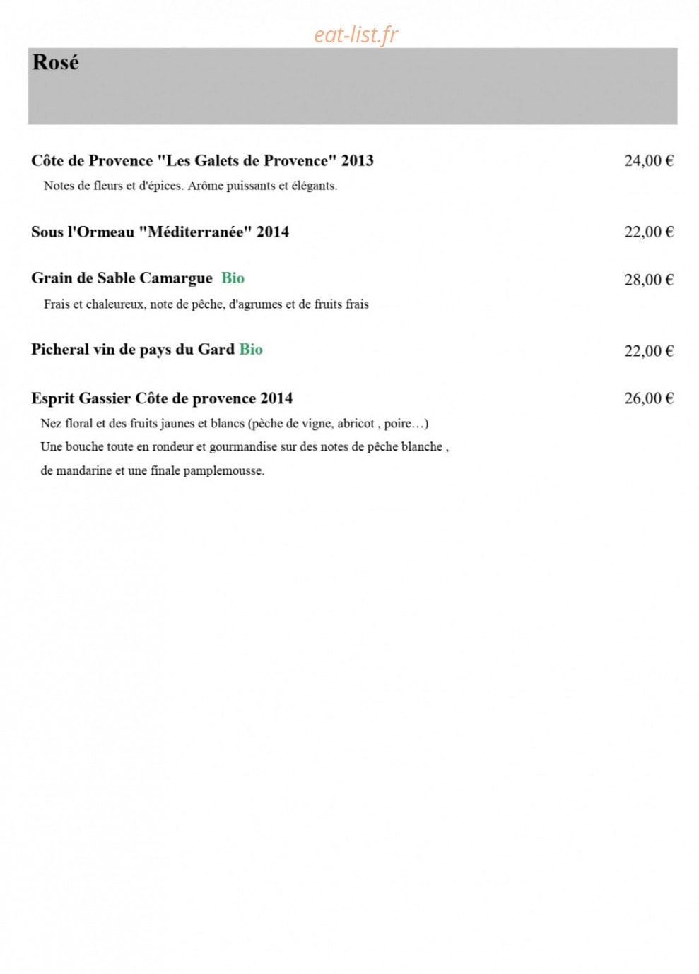 Saveurs Veget' Halles — carte page 10