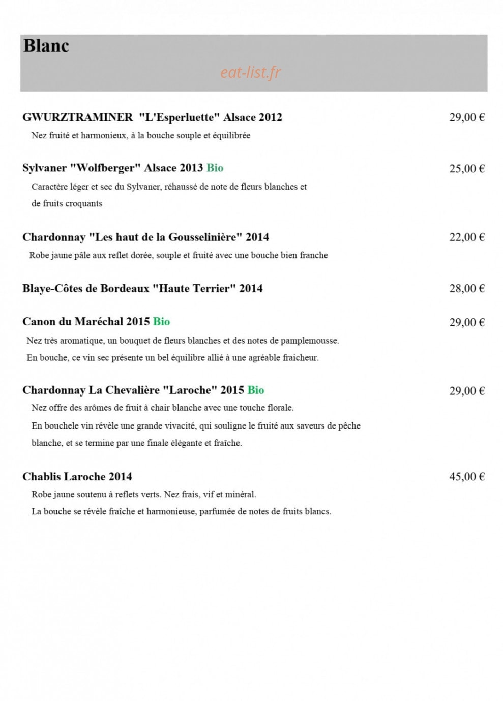 Saveurs Veget' Halles — carte page 12