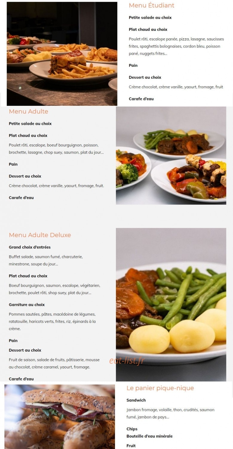 Self Service Tuileries — carte page 2