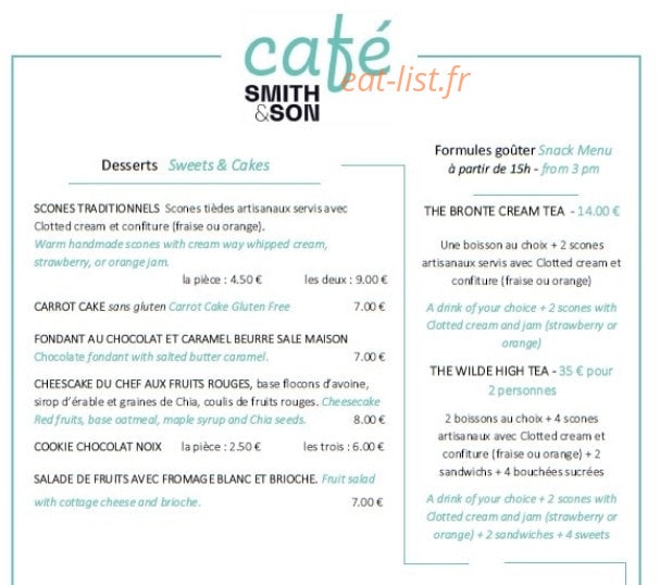 Smith & Son Café — carte page 7