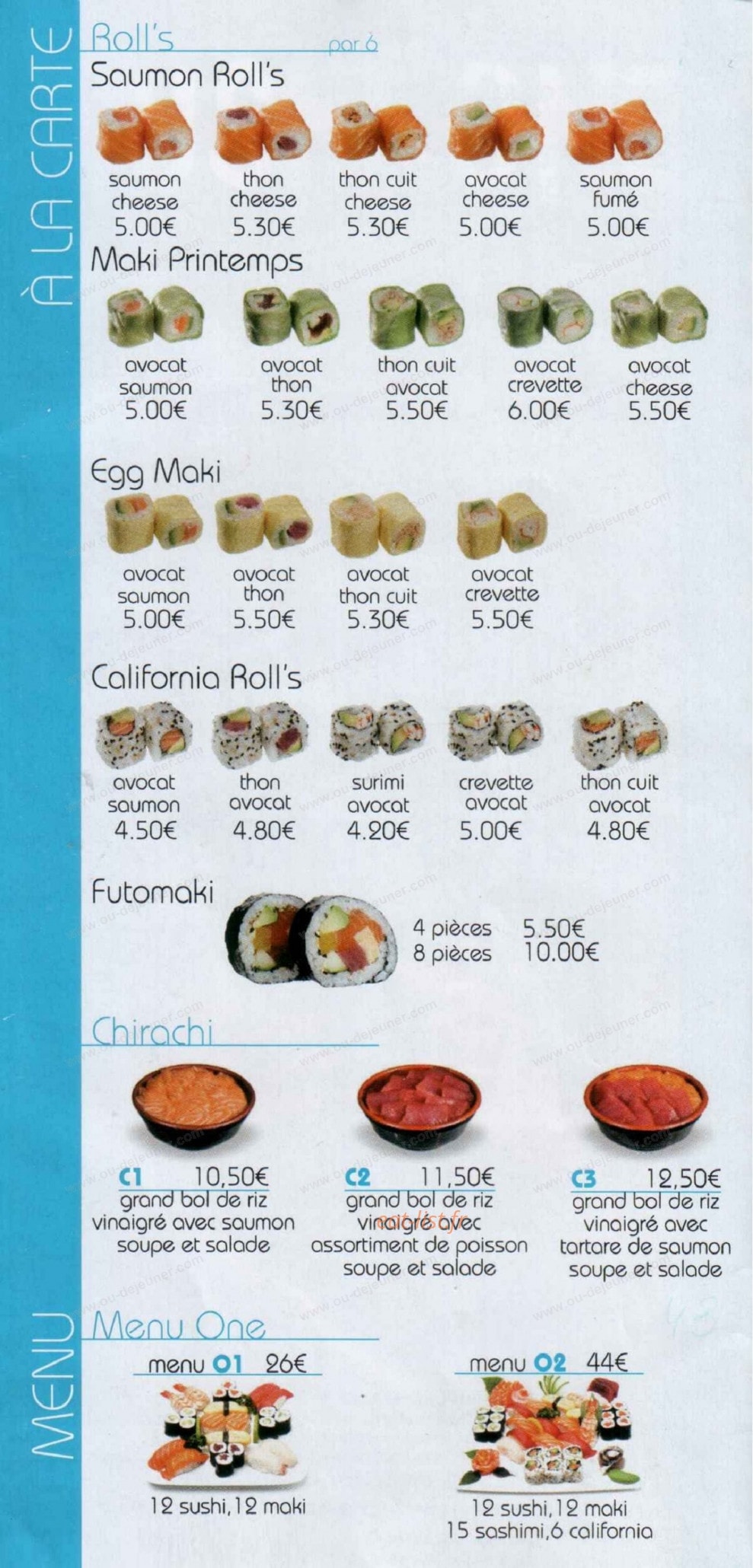 Sushi one — carte page 3