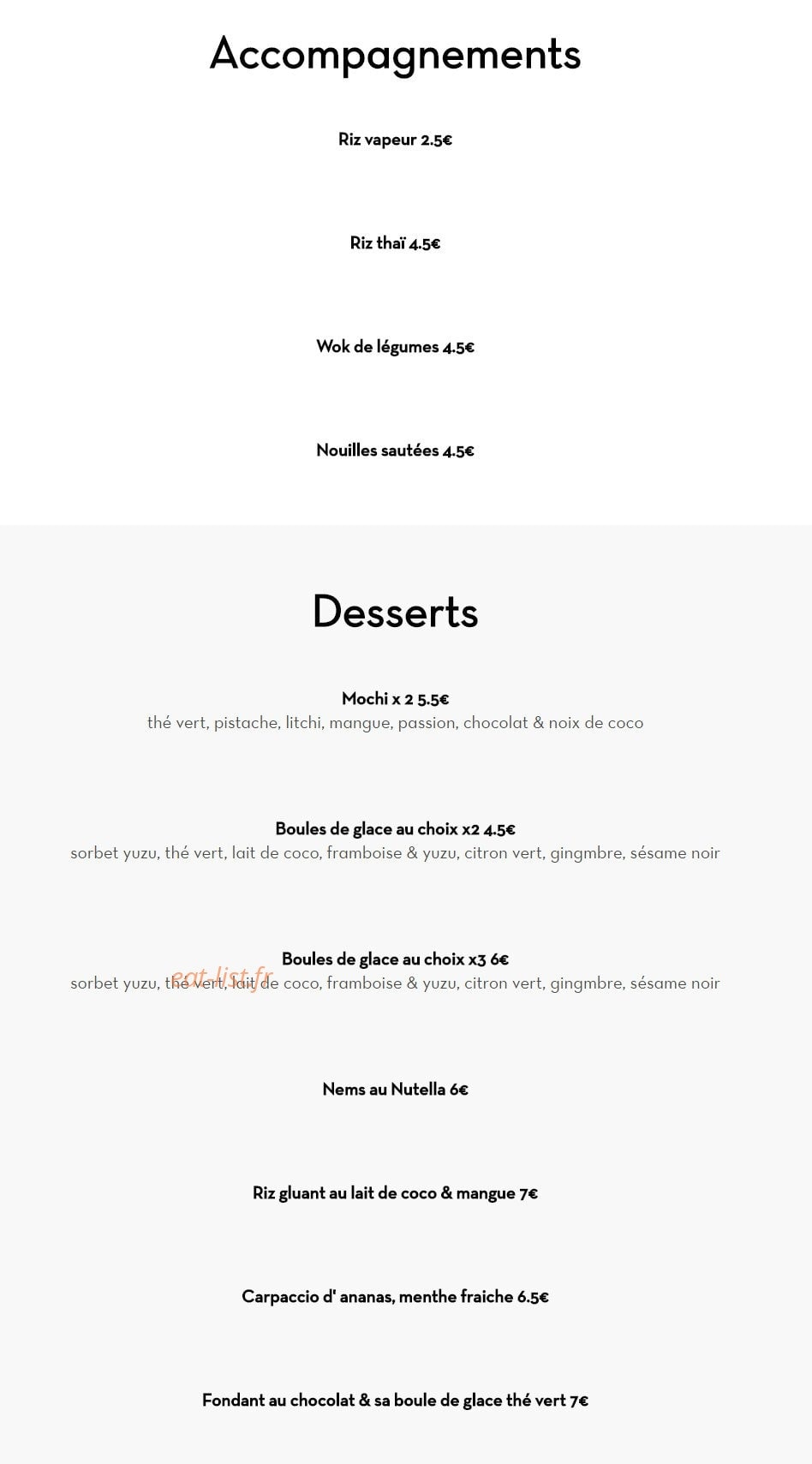 Tao Asian Fusion — carte page 4
