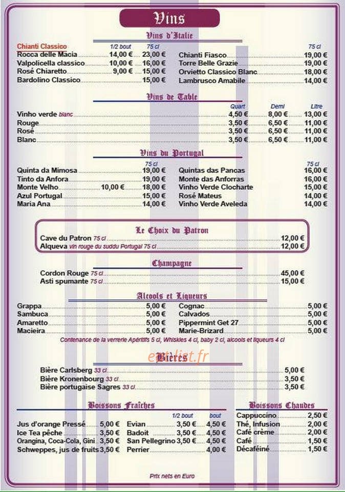 Tavola Calda — carte page 1