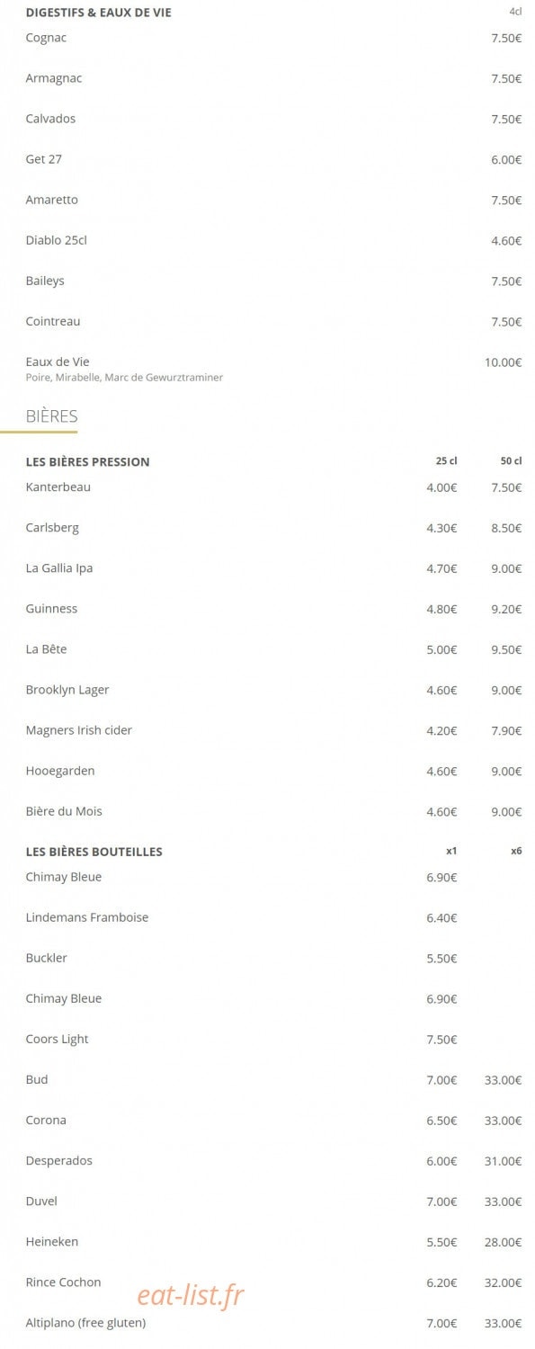 Upper Café — carte page 4