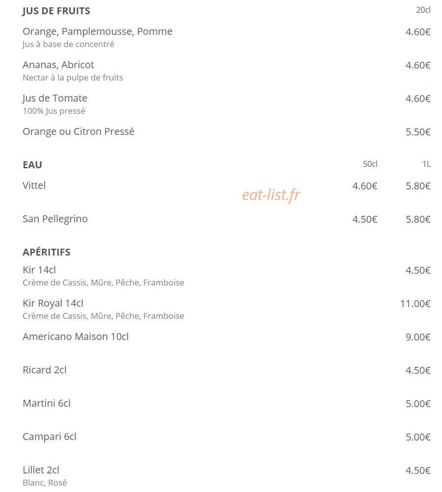 Upper Café — carte page 10