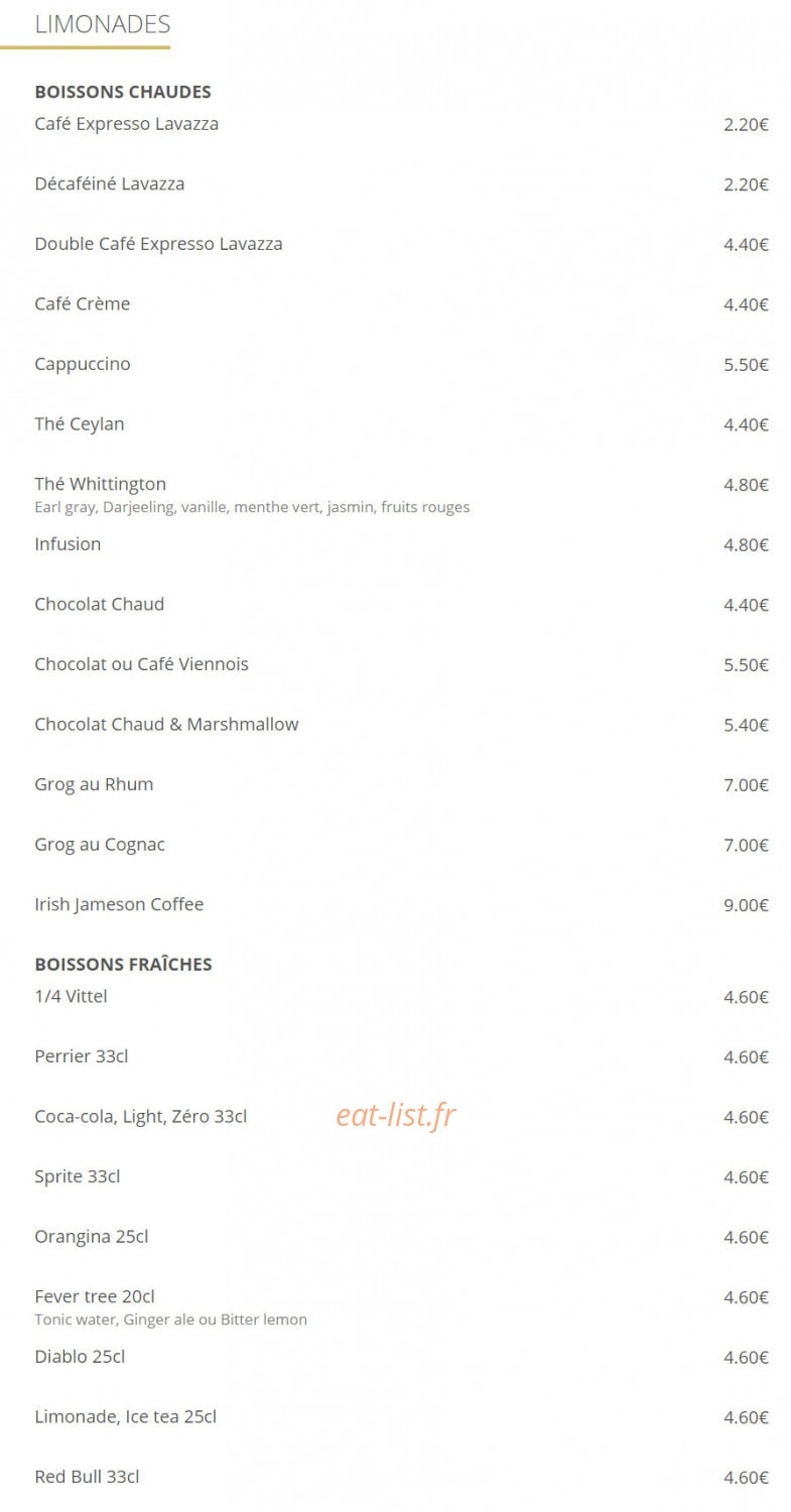 Upper Café — carte page 11