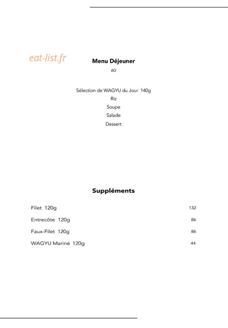 Wagyu — carte page 4