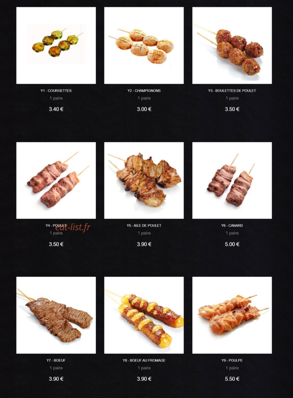 Yaki Shop — carte page 13