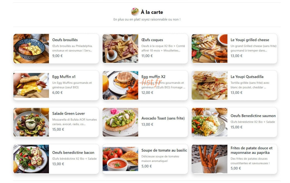 YoupiBrunch — carte page 2