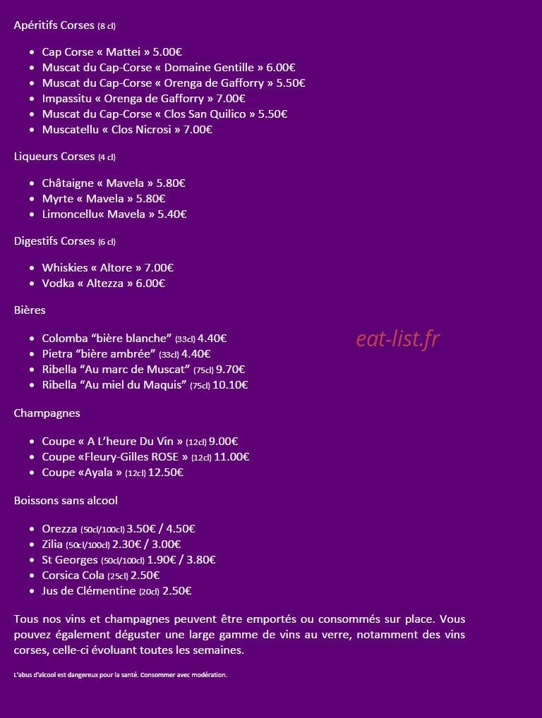 A L'heure Du Vin — carte page 2