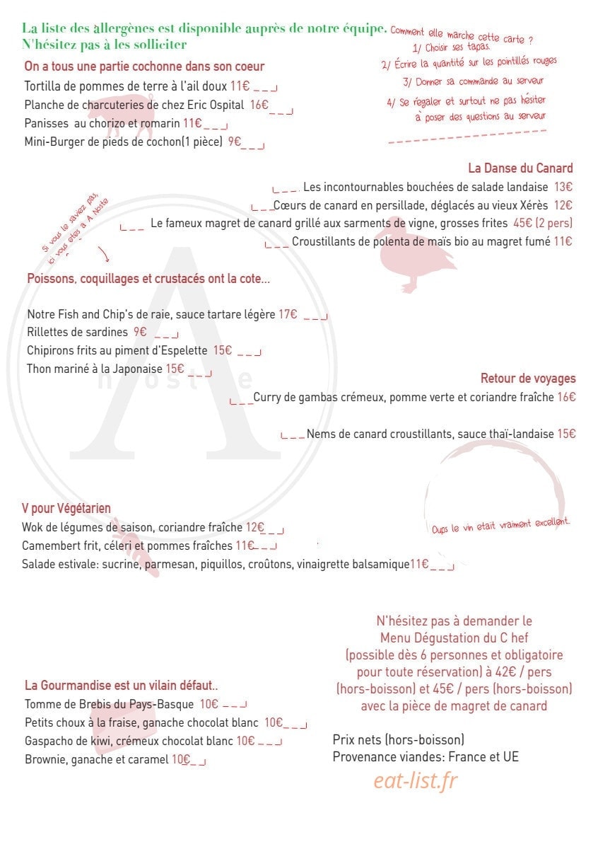 A Noste — carte page 1