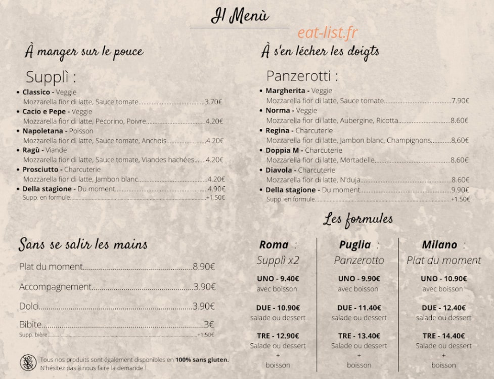 Alla Mano — carte page 1