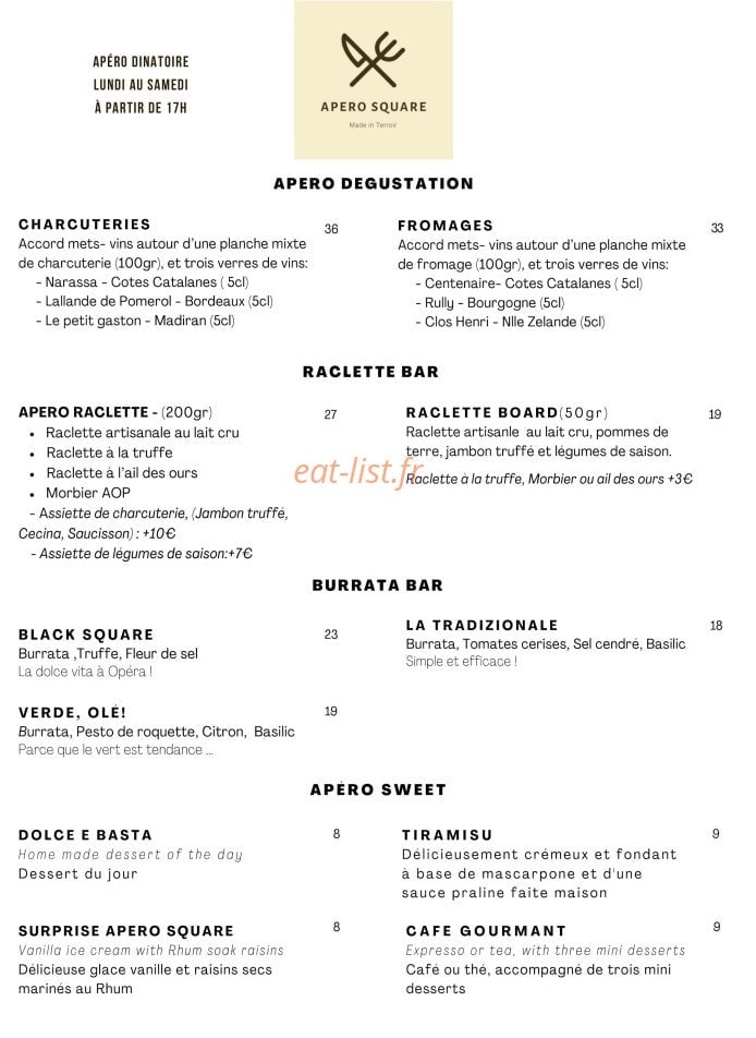 Apéro Square — carte page 2