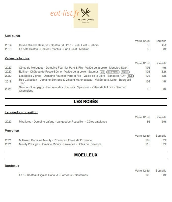 Apéro Square — carte page 9