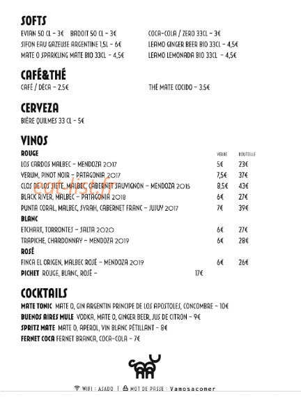 Asado — carte page 2