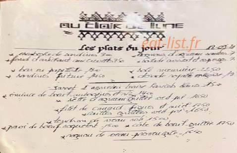 Au Clair de Lune — carte page 2