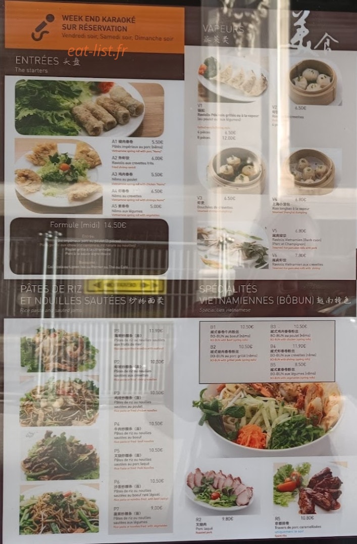 Au Comptoir de Nouilles — carte page 1