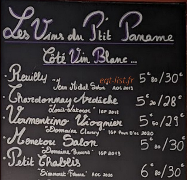 Au p'tit Paname — carte page 3