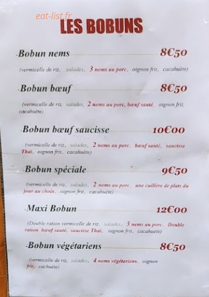 Aux Bons p'tits Plats — carte page 2