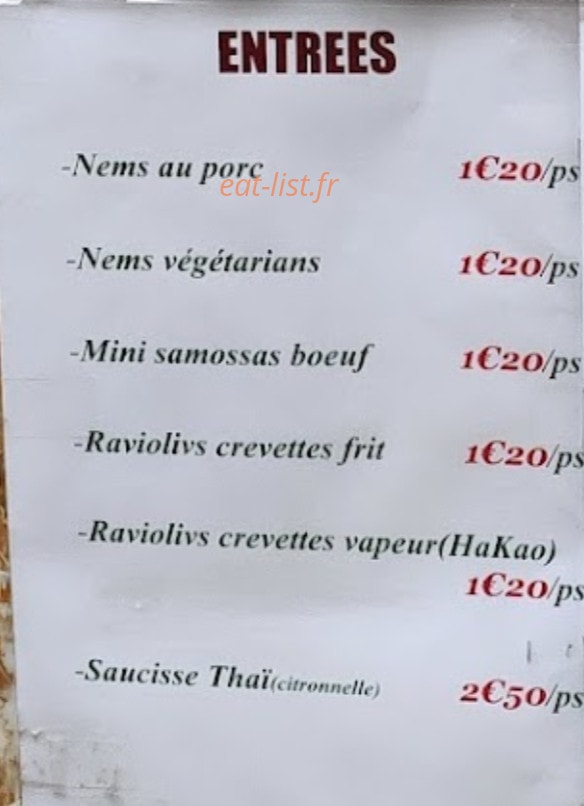 Aux Bons p'tits Plats — carte page 1