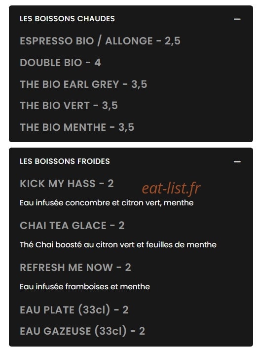 Avocateria — carte page 3