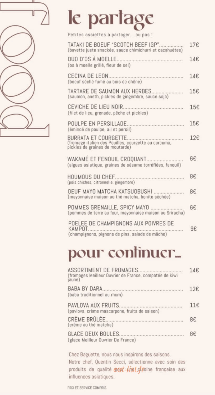 Baguette — carte page 1